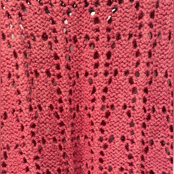 L Vintage 70’s academia handmade deep pink knit sweater vest. Granny college - Picture 6 of 7